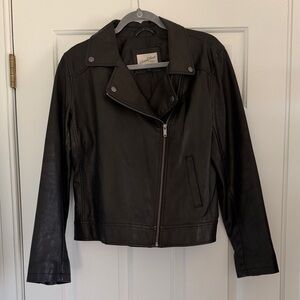 Universal Thread Black Leather Asymmetrical Zip Jacket